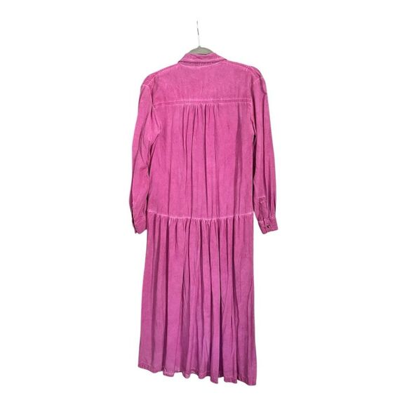 PILCRO Anthropologie Kimberley Maxi Dress Pink Purple Button Down XS - Picture 4 of 8
